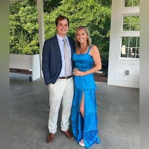 Show Me Your MuMu Blue Luxe Satin Lady Corset Dress size Medium